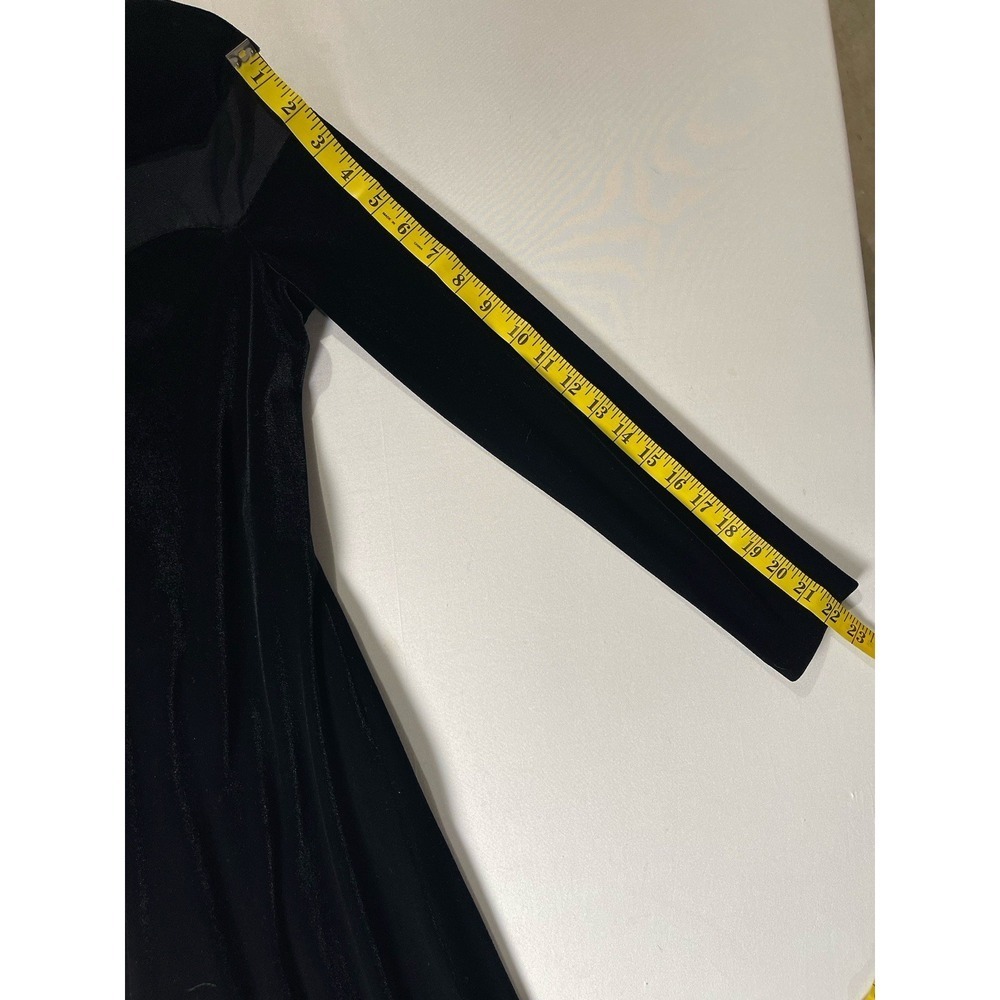 Vintage Cache Gold Label Black Velvet Mesh BodyCon Mermaid Fit Dress Small - Picture 13 of 13